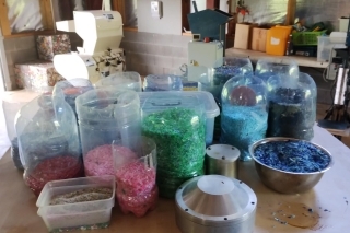 crushed large plastic waste